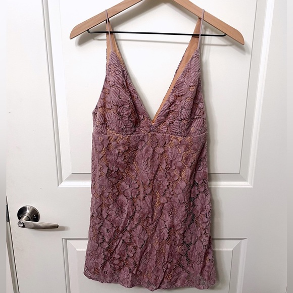 Free People Lilac Lace Mini Dress - Picture 3 of 3